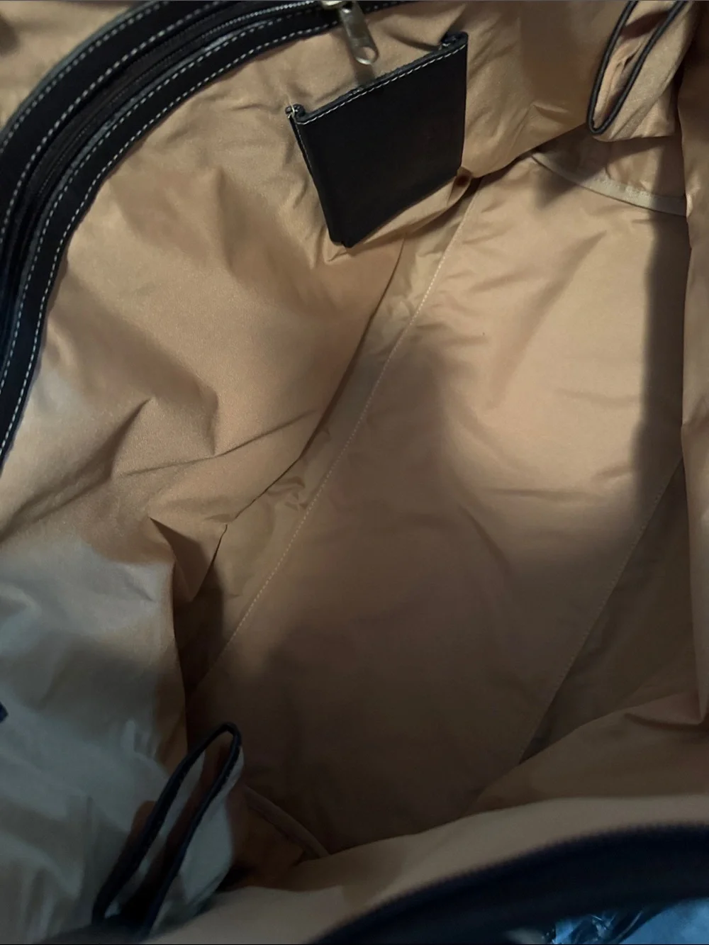 LE DONNE Black Leather Unisex Weekender bag NWT